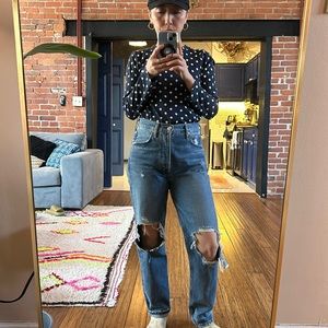 Badass Citizens of Humanity high waist button fly stiff jeans